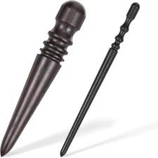 2 Pack Ebony Wood Leather Edge Burnisher Slicker Polishing Tools Leatherwork Set
