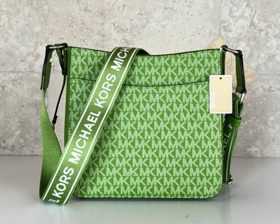 Michael Kors メッセンジャーバッグ オリーブグリーン スタッズ付き MICHAEL KORS JET SET TRAVEL SMALL SHOULDER MESSENGER BAG MK JUNGLE