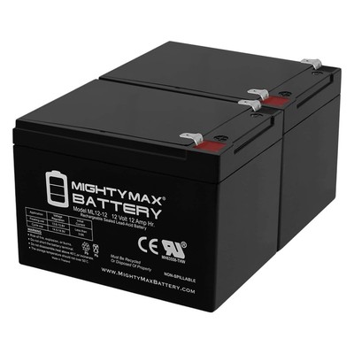 Mighty Max 12V 12AH SLA Battery for Invacare L-3 Microporatable Scooter - 2 Pack