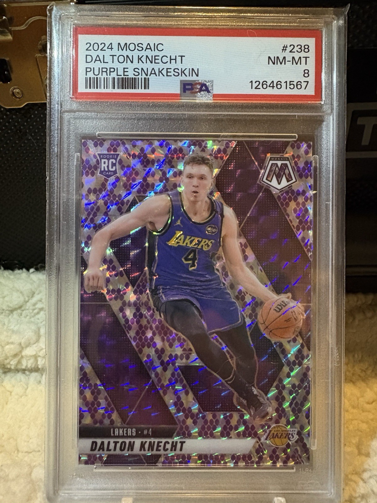 2024-25 Panini Mosaic Dalton Knecht Purple Snakeskin #238 24/24-1/1 Pop 1