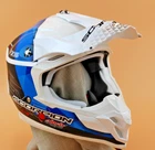 Scorpion VX-16 Air Solid White Glossy Motocross Helmet Helmet White Blue Size L NEW