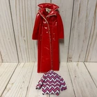Vintage Barbie Francie Long On Leather 1769 Outfit Red Jacket Coat Zig Zag Top