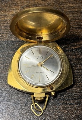 RARE Watch Pendant Zaria 21 jewels Au  USSR gilding *UNTESTED*