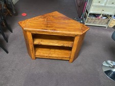 Beautiful Mango Wood Corner TV Unit with shelves Ideal For Entertainment Systems