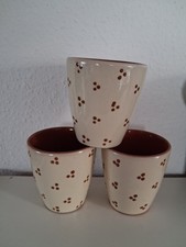 3 x Saftbecher Bunzlauer Keramik - Punkte -