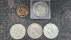 1800 U.S. Liberty Dollar, 3-1923 Peace Dollars & 1851 California Coin