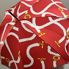 Celine Women Accessories Vintage Scarf Pattern Logo Long Umbrella For Both Sunny