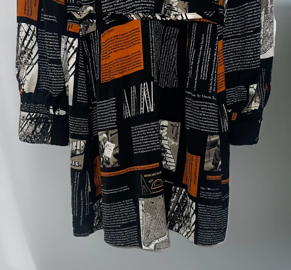 Milk & Honey Womens Black Long Sleeve Paperboy Print Warp Dress Size Large - Image 3 of 4