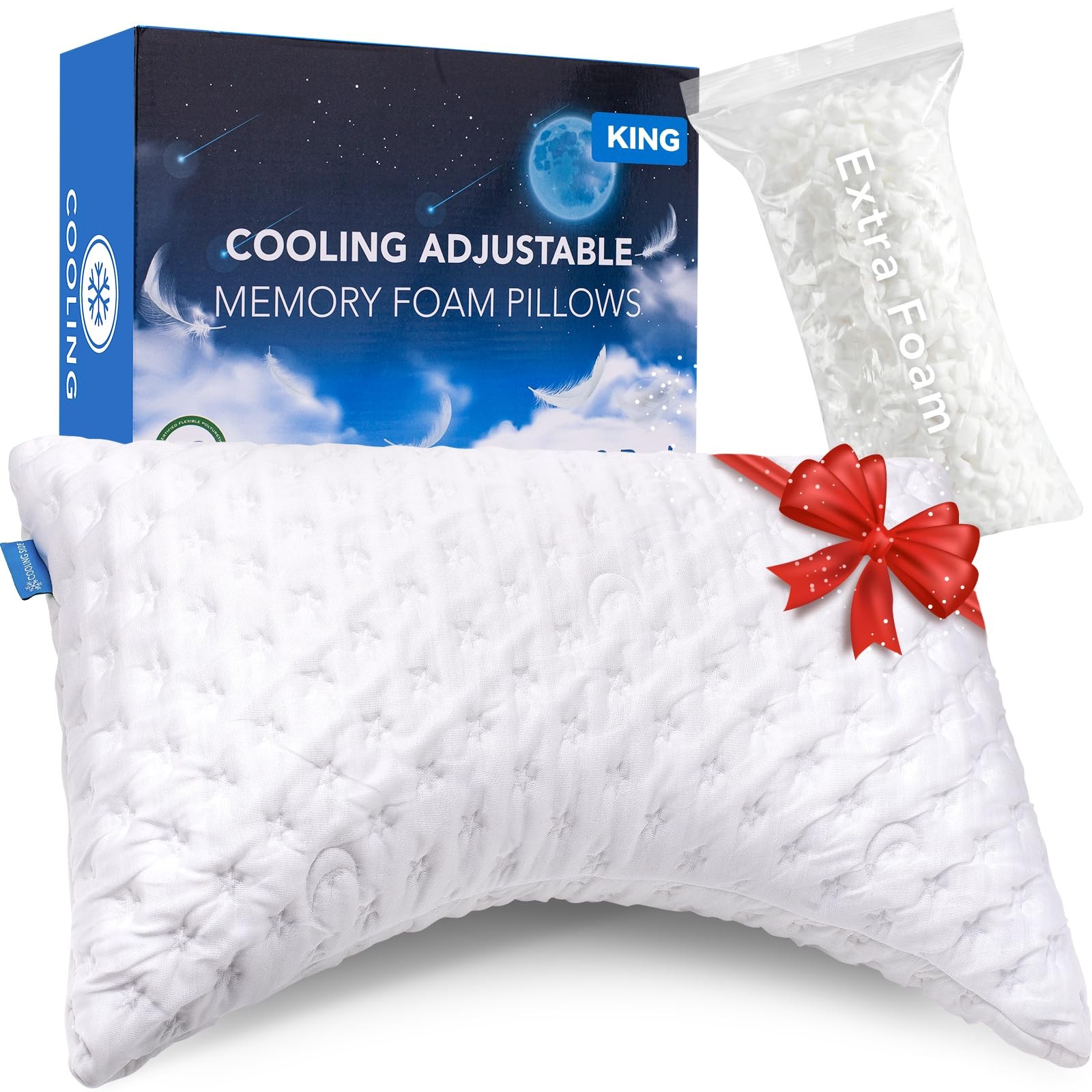 KUCEY Cooling Side Sleeper Pillow for Neck and Shoulder Pain