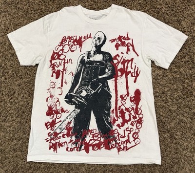 Eminem The Death Of Slim Shady Chainsaw Hockey Mask T-Shirt White Red Size Large