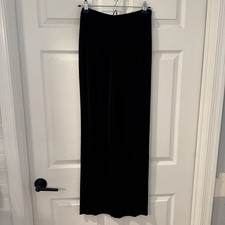 Chicos Travelers Liquid Knit Pants 1 Black Slinky S/M Stretch Office Travel