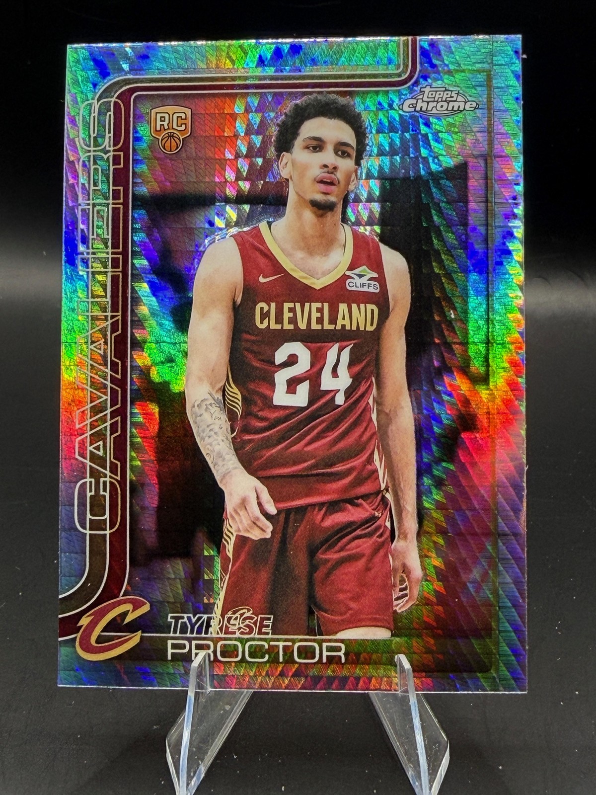 Tyrese Proctor 2025-26 Topps Chrome Prism Refractor #300 RC Cleveland Cavaliers