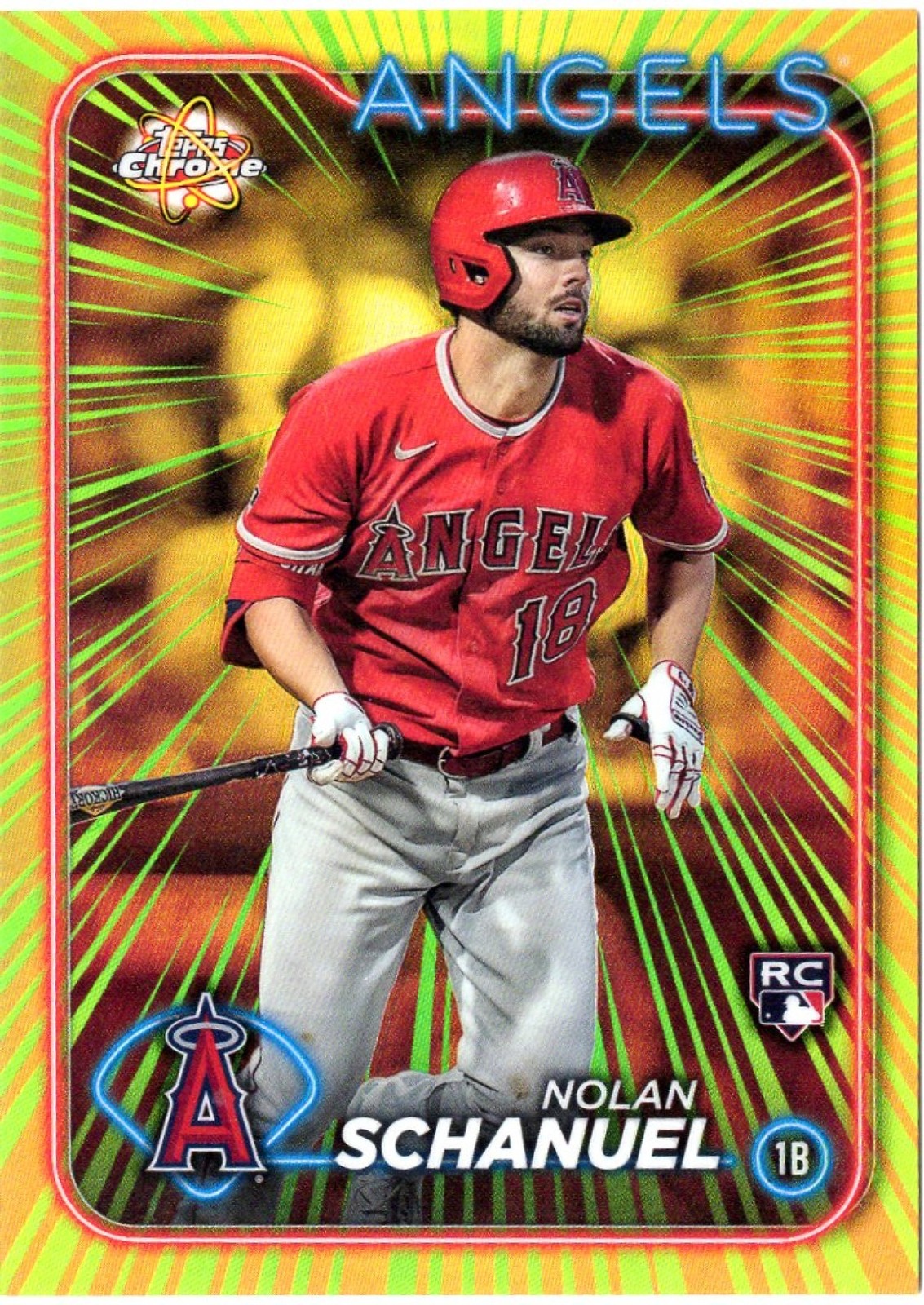 2024 Topps Chrome Baseball Nolan Schanuel Radiating Rookies #RR-18 RC Angels