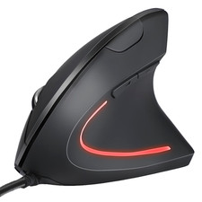 USB Wired Vertical Ergonomic Mouse 1600 DPI 6 Buttons Optical PC Laptop Black