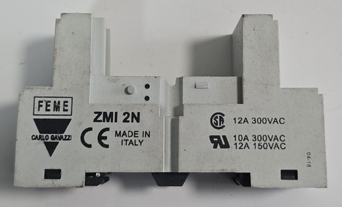 Carlo Gavazzi ZMI 2N ZMI-2N 8-Pin DIN Rail Relay Socket 2-Pole 12A 300V