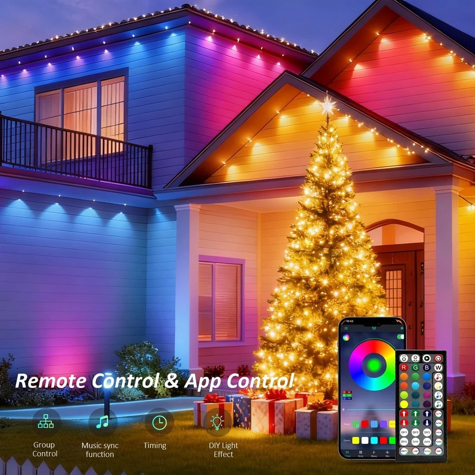 300Ft Permanent Outdoor Lights for House, App & Remote Control, RGB Smart Eaves. - Image 2 of 4