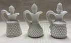 Fenton Hobnail Milk Glass Curets (3) English VTG