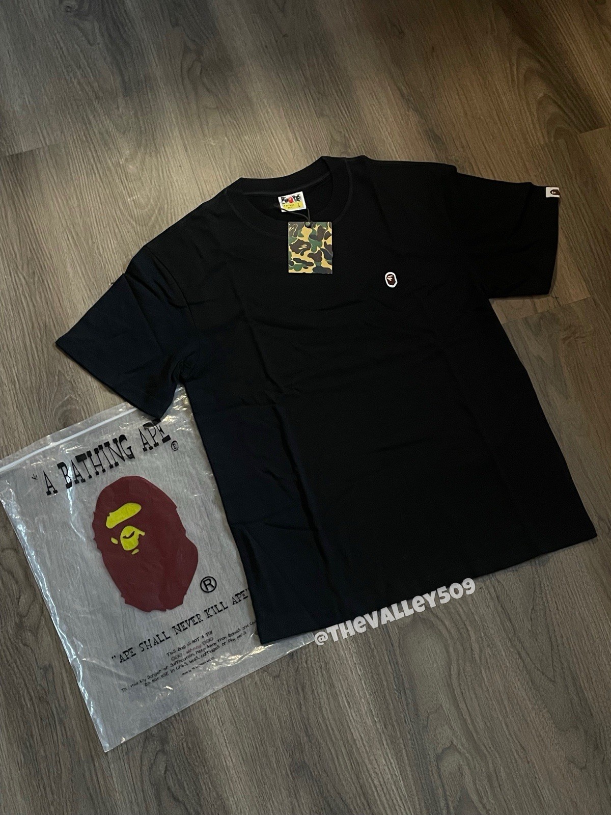 Premium Quality Bape Head Embroidered Tee in Black - A Bathing Ape Streetwear