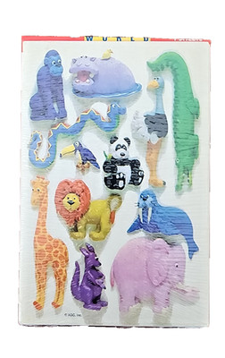 VTG American Greetings Claymation Zoo Animals Sticker Pack - 3 sheets