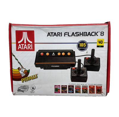 ATARI 2017 Flashback 8 Classic Game Console 105 Built In Games in Box Tested!!