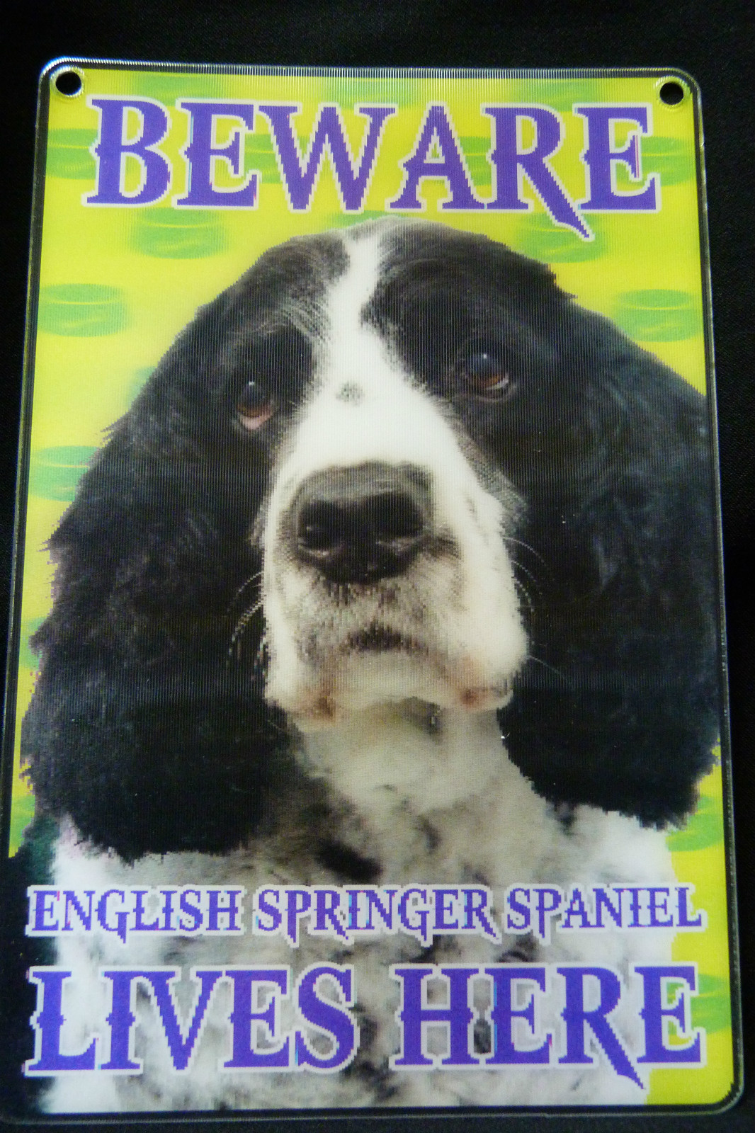 DOG BREED 3D DIMENSION SMALL SIGN ENGLISH SPRINGER SPANIEL LIVES HERE