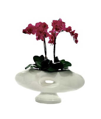 Orchid Arrangement Real Touch and Look Custom Faux Floral in Vintage Container