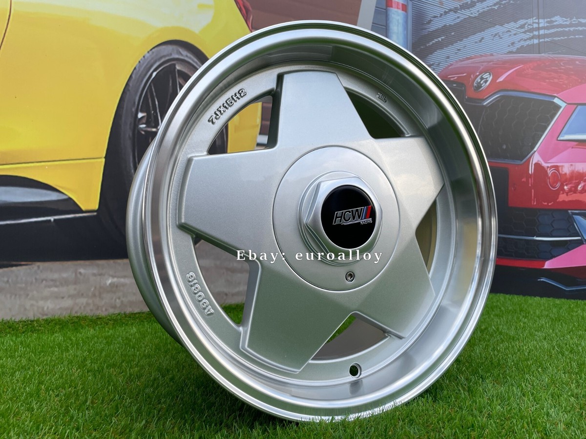 4 x 15 Inch 4x100/4x108 Borbet Style Silver Wheels: Fits For Honda