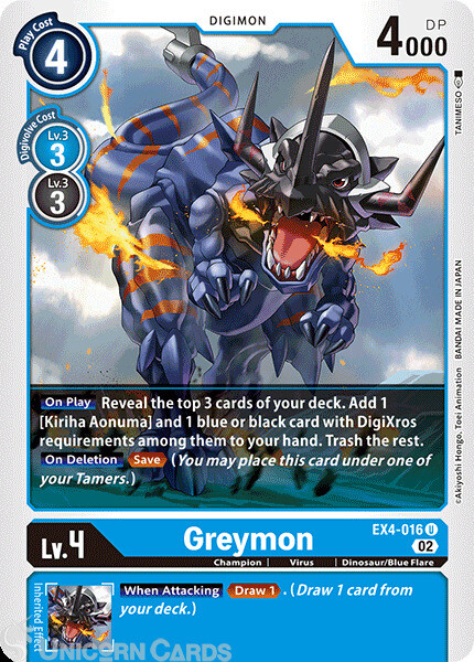 EX4-016 Greymon :: Uncommon Digimon Card :: EX04: Alternative Being ::