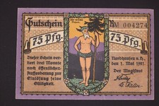 1921 NORDHAUSEN GERMANY NOTGELD 75 PFENNIG BANKNOTE WW1