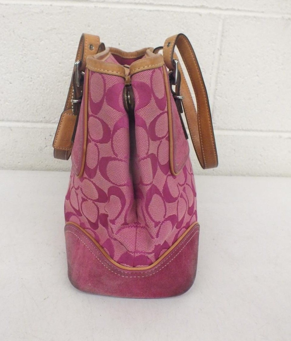 Coach J3J6892 Hampton Signature Pink Leather Purse/Satchel 4x8.5x11