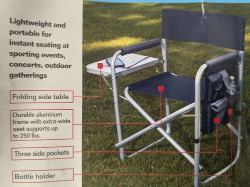 Foldable Aluminum Sports Chair New Other HTF BLUE