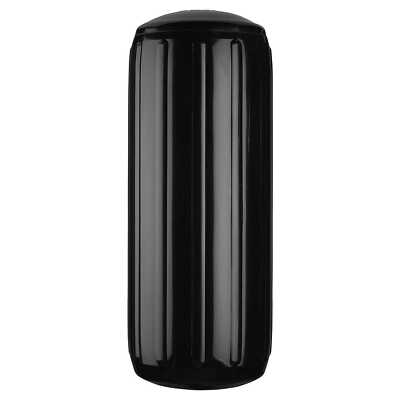Polyform HTM-1 Black Marine Ribbed Fender 6.3'' Diam x 15.5'' Tall 79-751-374