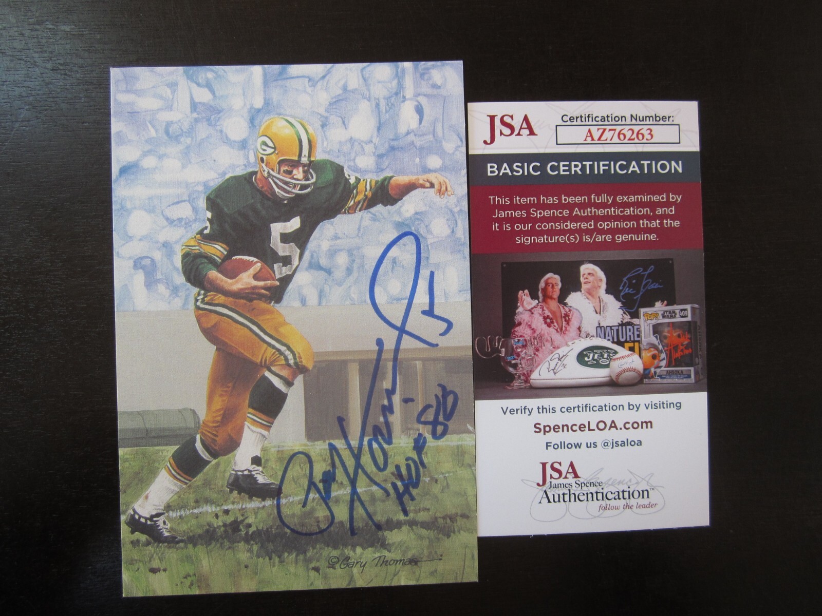 Paul Hornung Autographed Signed Green Bay Packers 1990 Goal Line Art Card Auto Card JSA Packers 