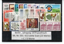 ( 266 ) Berlin 1979 Postfrischer Jahrgang Mi .Nr. 591-613+C/D Werte siehe Scan