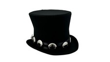 Black Felt Top Hat Large Conch Victorian Steampunk Mad Hatter Slash Rock Costume
