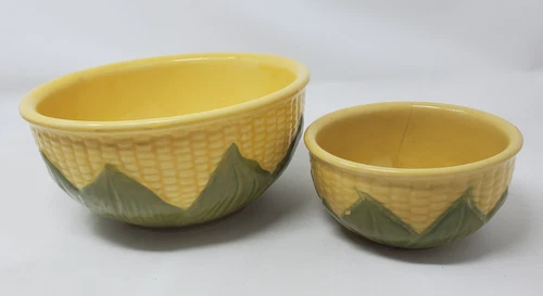 Shawnee Pottery Vintage USA Corn King Dinnerware Bowls #5 & 8