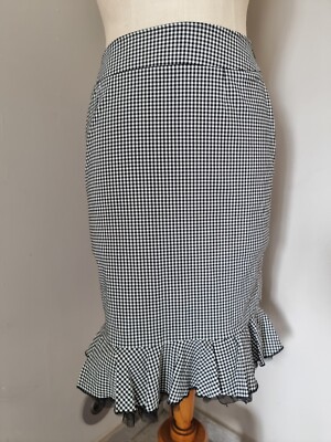Jupe SEDA MANOUKIAN Style Mermaid - Imprimé Vichy Noir Et Blanc - Taille 40