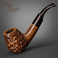 Mr.Brog GENUINE HAND MADE WOODEN SMOKING PIPE  no. 27   Big Horn   Rustic Brown