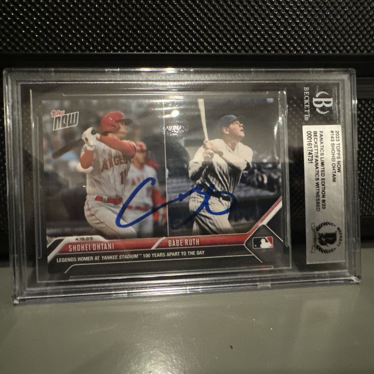 2023 Topps Now - #143 Babe Ruth, Shohei Ohtani (Ohtani auto) 8/23