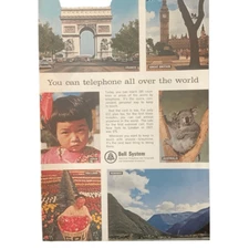 Vintage 1965 Bell System Telephone all Over the World Ad Advertisement