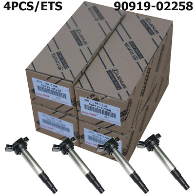 4Pcs Genuine OEM Denso 90919-02258 Ignition Coils 673-1310 For Corolla 1.8L