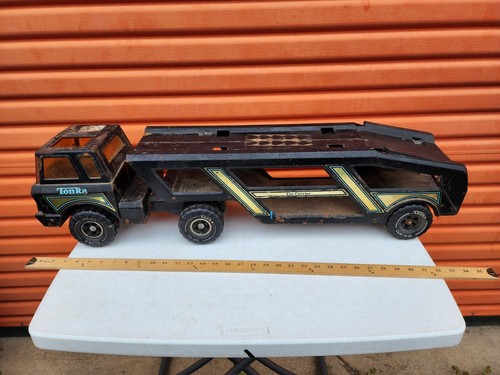 Raro autotrasportatore/rimorchio Tonka MR 970 acciaio pressato completo
