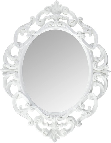 引取可　IKEA UNG DRILL ミラータイプ　ホワイト塗り　良品 IKEA Ung Drill White Oval Plastic Frames mirrors (2P) 15 X 19