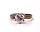 Vintage Sterling Silver 925 CZ Heart Band Ring 7.5 - 2g