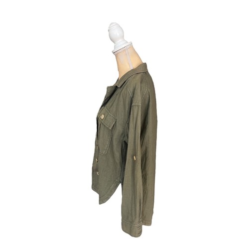 Free People Sunshine In My Pockets Shacket Size XXS Green Shirt Jacket - Picture 2 of 7