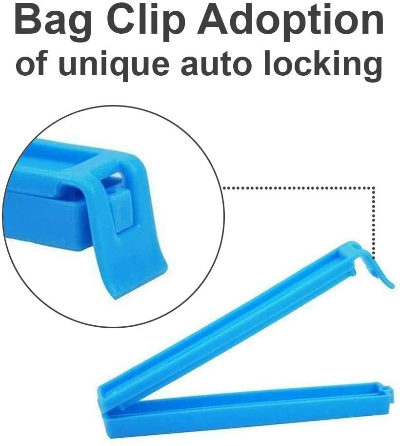 PATIKIL 20 Pack Reusable Plastic Bag Clips - 4.3 Inch Food Storage Sealing Clamps, Orange