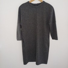 uniqlo Wool Blend Dress Small Grey Jumper Dress 8 10 Autumn Winter Long Sleeve 