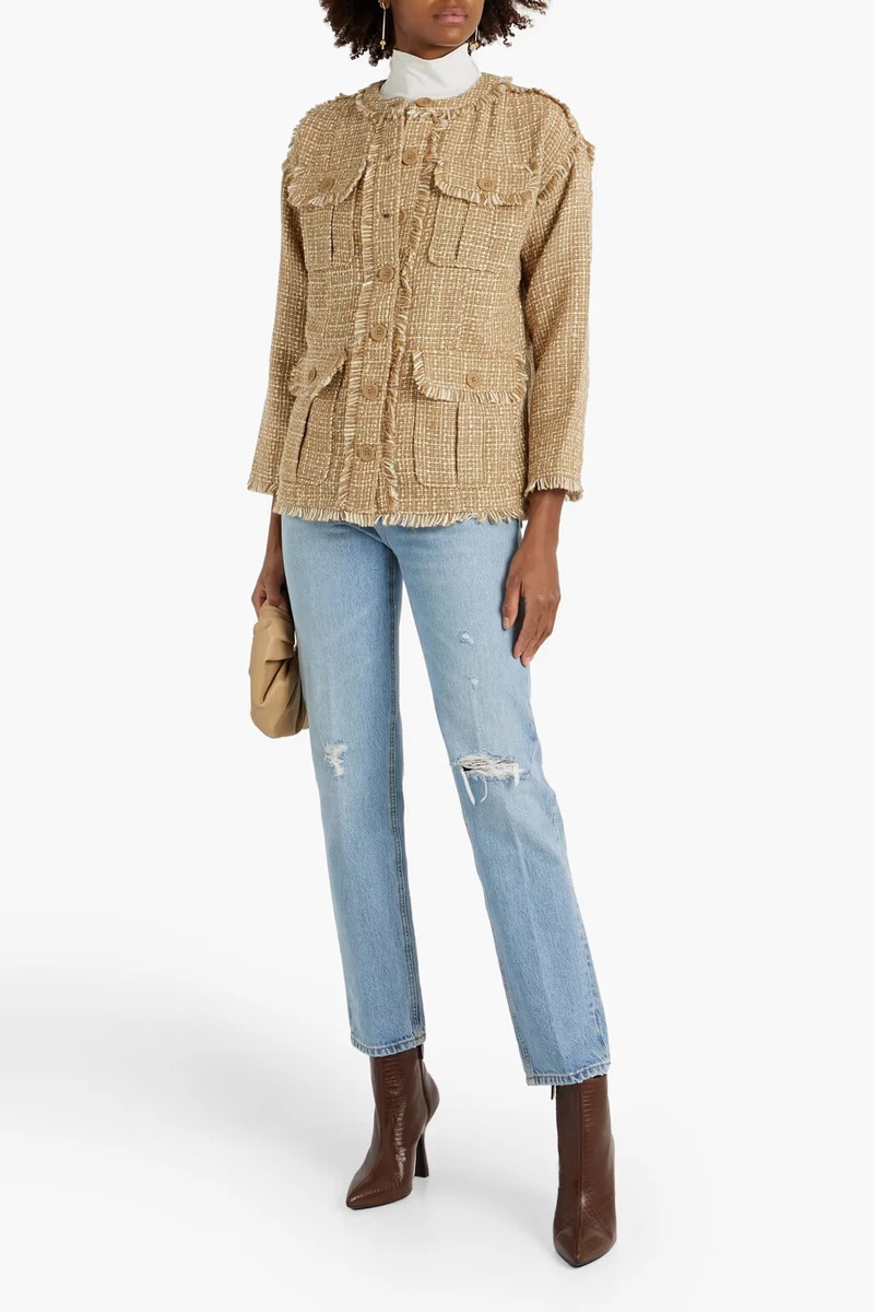 Frayed tweed jacket cheap
