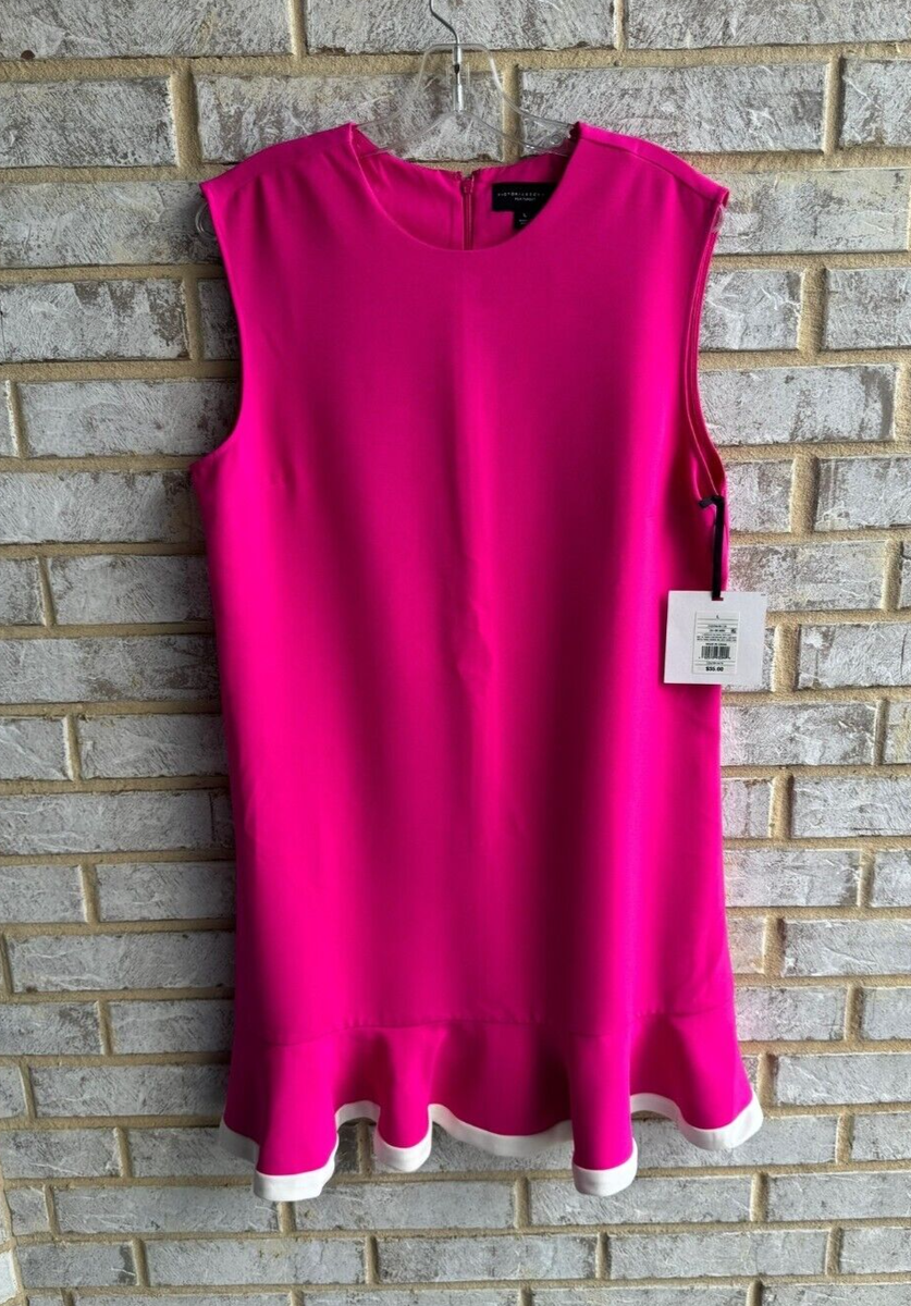 Victoria Beckham for Target Fuchsia Pink Twill Ruffle Hem Dress