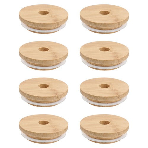 8 PCs Mason Jar Deckel Einmachglasdeckel Bambusdeckel Wide Mouth